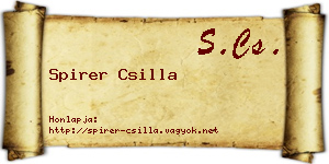Spirer Csilla névjegykártya